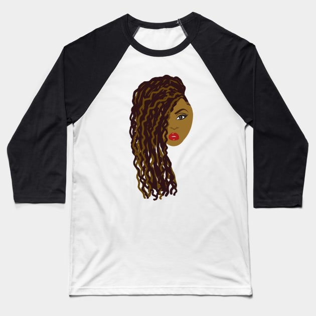 Curly Dreadlocks Baseball T-Shirt by blackartmattersshop